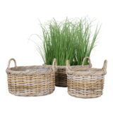 QUVIO Rieten manden Kubu – 30/40/50 cm – Set van 3