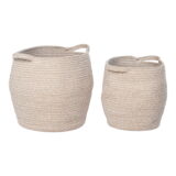 QUVIO Opbergmanden – Katoen – Beige – Set van 2