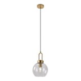 QUVIO Hanglamp – Glas/Staal – Ø20 cm – 150 cm snoer – Messing