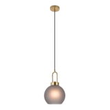 QUVIO Hanglamp – Rookglas – Ø20 cm – 150 cm snoer – Messing