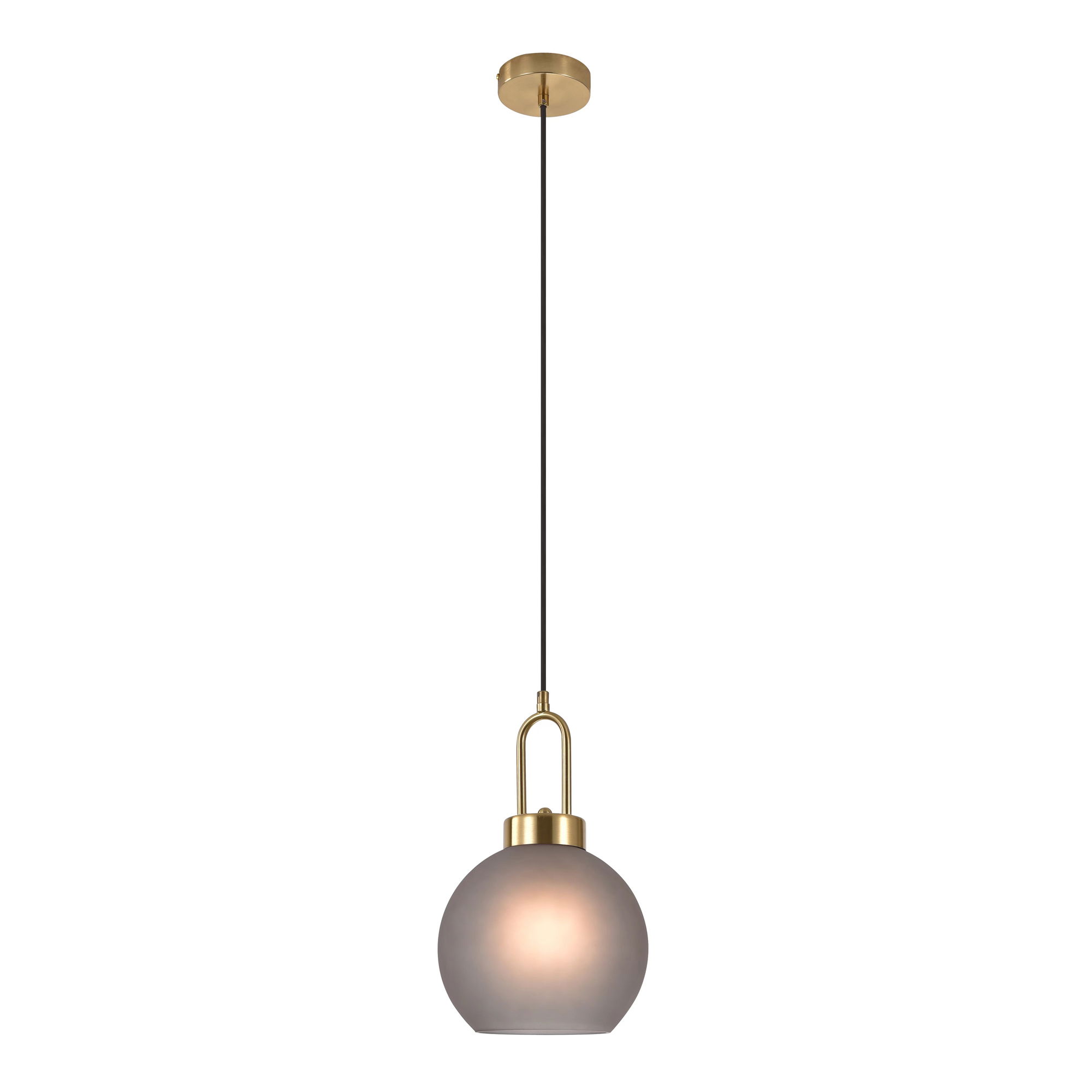 QUVIO Hanglamp – Rookglas – Ø20 cm – 150 cm snoer – Messing