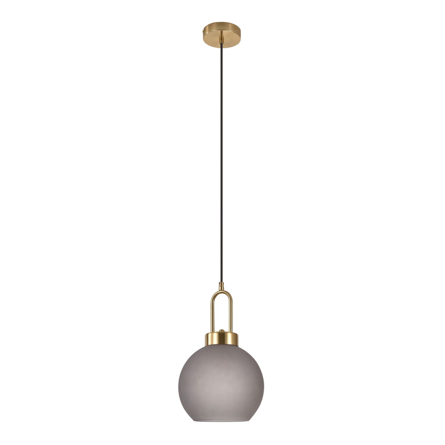 QUVIO Hanglamp – Rookglas – Ø20 cm – 150 cm snoer – Messing