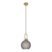 QUVIO Hanglamp – Rookglas – Ø20 cm – 150 cm snoer – Messing