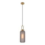 QUVIO Ovale hanglamp – Rookglas – 150 cm snoer- Messing fitting