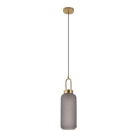 QUVIO Ovale hanglamp – Rookglas – 150 cm snoer- Messing fitting