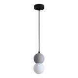 QUVIO Hanglamp – Stijlvol en Modern – Grijs – Glas en Cement