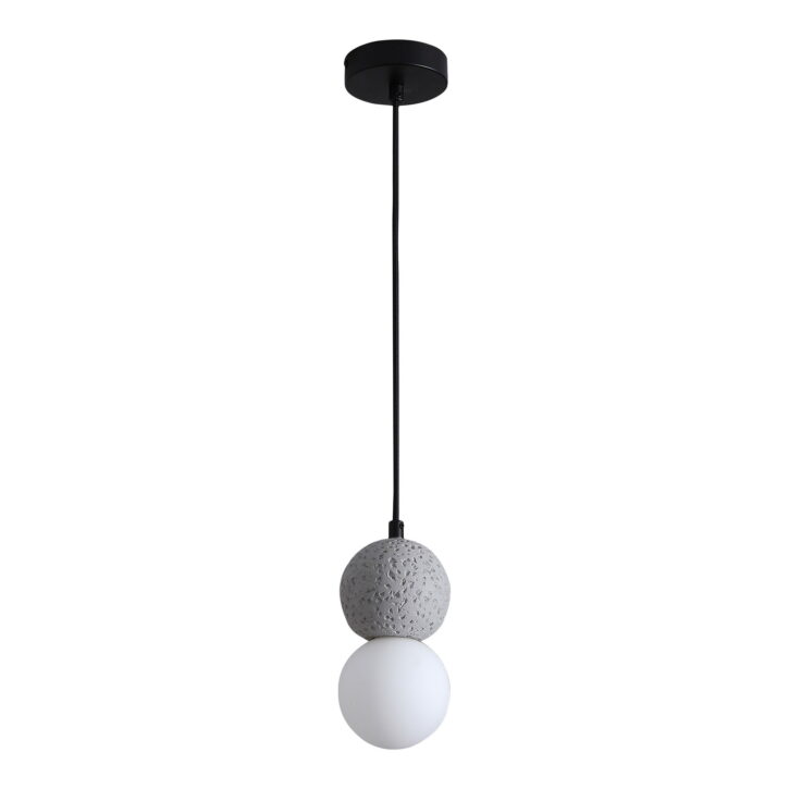 QUVIO Hanglamp – Stijlvol en Modern – Grijs – Glas en Cement