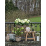 QUVIO Glazen lantaarns  – Groen – Staal en glas – Set van twee