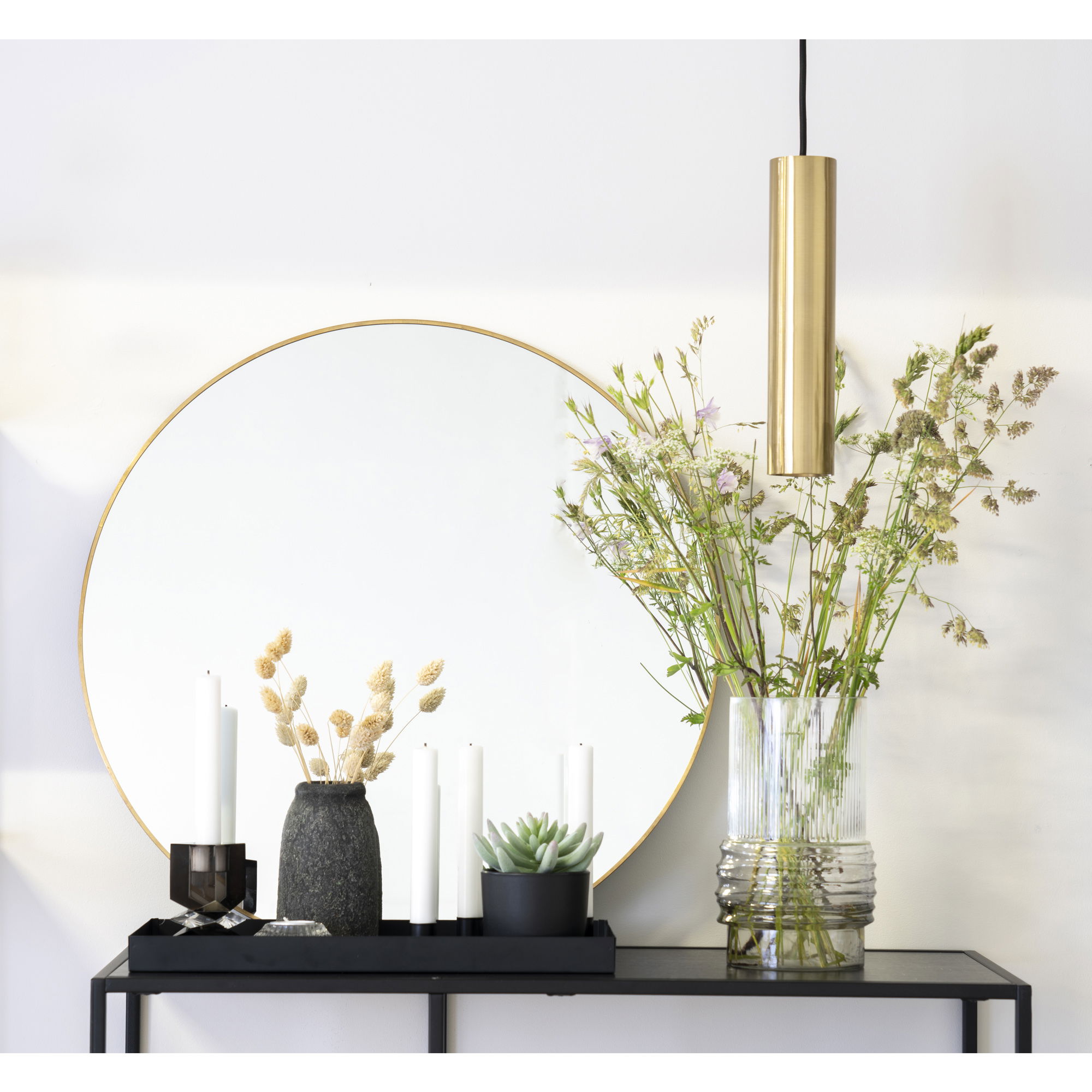 QUVIO Gouden hanglamp – Staal – 120 cm snoer