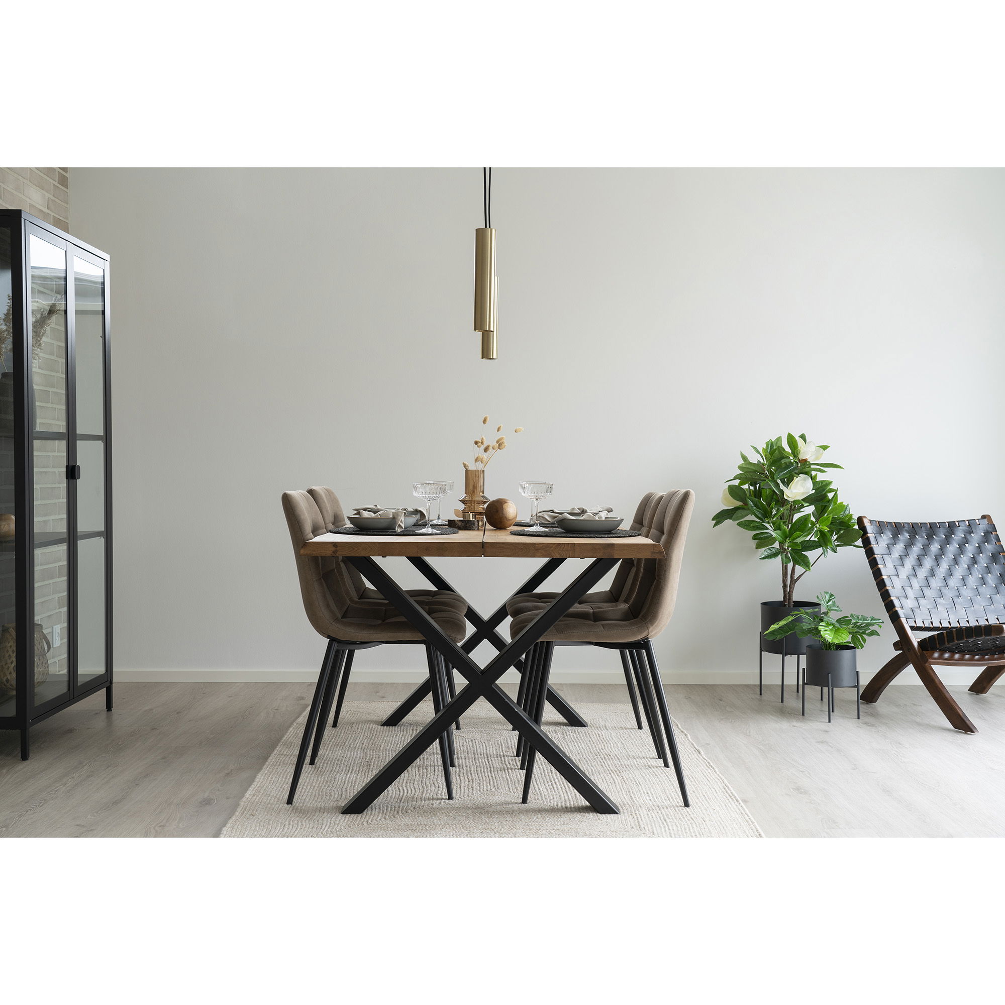 QUVIO Gouden hanglamp – Staal – 120 cm snoer