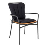 QUVIO Kussen voor stoel – Zwart – Set van 4 – Weerbestendig – Comfortabel