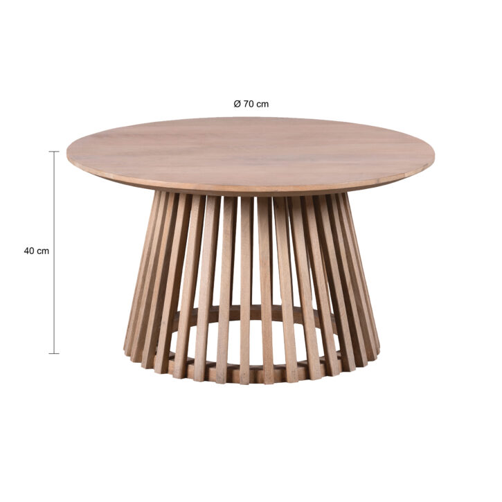 Lewis & Loft Salontafel Levi – FSC® mangohout – Rond 70 – Naturel
