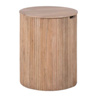 bijzettafel, bijzettafel met handige opbergruimte binnenin, bijzettafel rond, ronde bijzettafel, bijzettafeltje,
