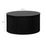 zwarte salontafel, salontafel rond, ronde tafel, tafel, salontafel, mangohouten salontafel, salontafel rond zwart, - afmeting