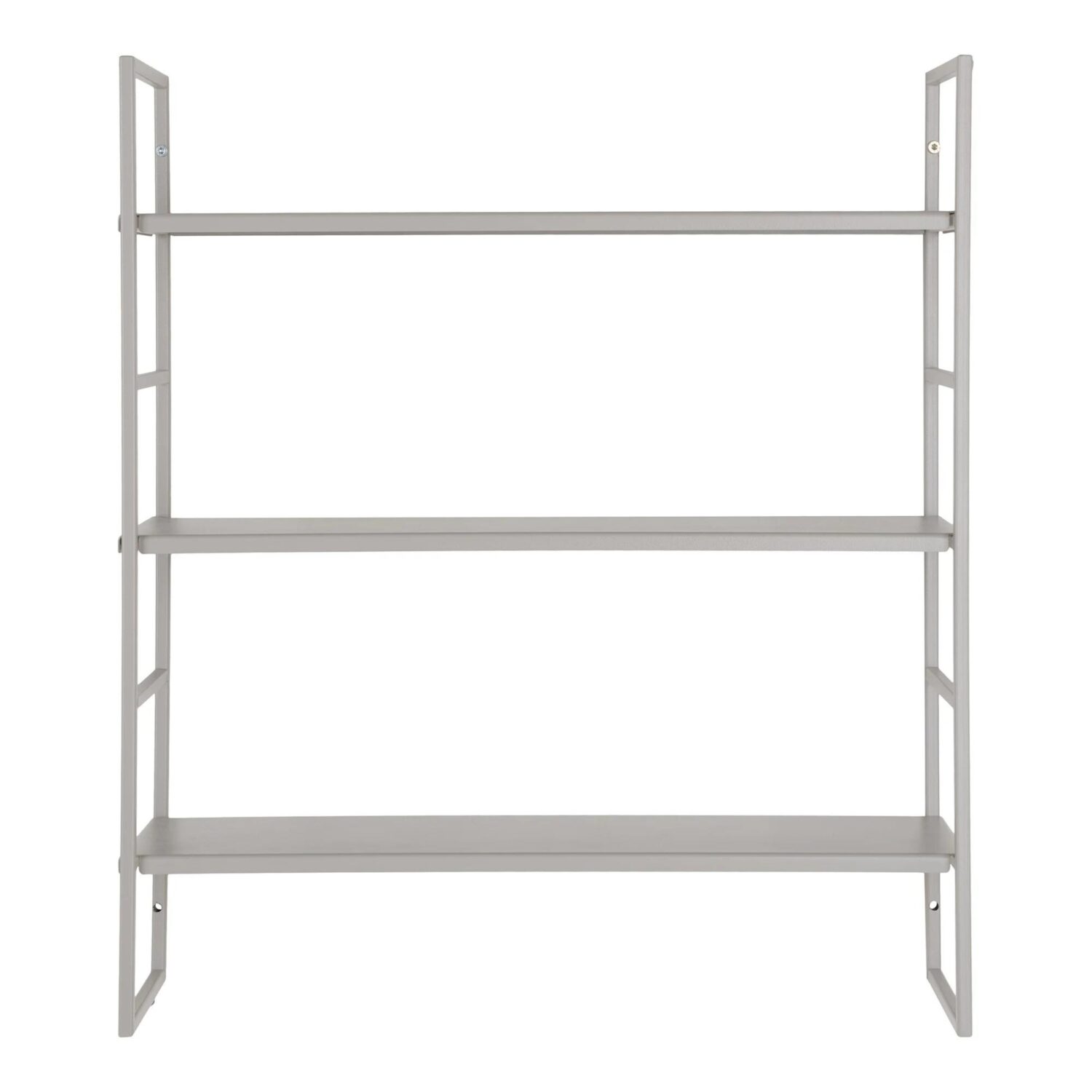 grijze stalen wandrek, wandrek vierkant, wandrek, wandrek grijs, wandrek staal, wandrek 3 planken, stalen wandrek