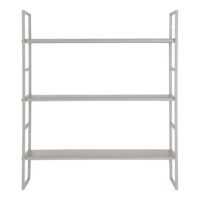 grijze stalen wandrek, wandrek vierkant, wandrek, wandrek grijs, wandrek staal, wandrek 3 planken, stalen wandrek