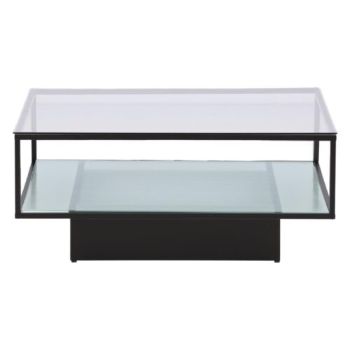 Salontafel Zwart Glas Moderne Elegantie afbeelding 1