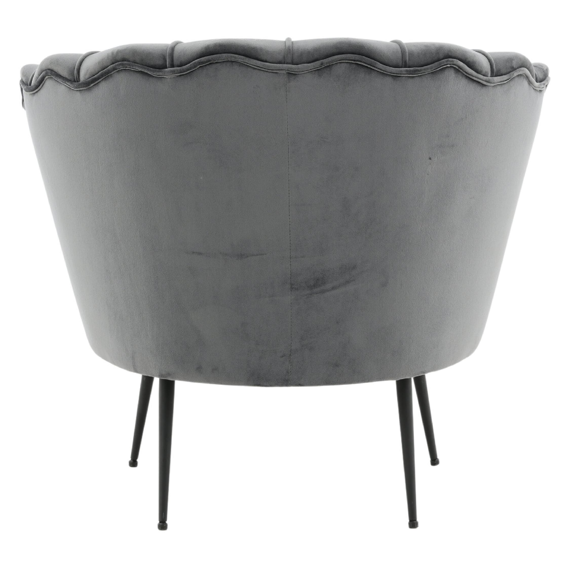 Donkergrijze fluwelen fauteuil afbeelding 5