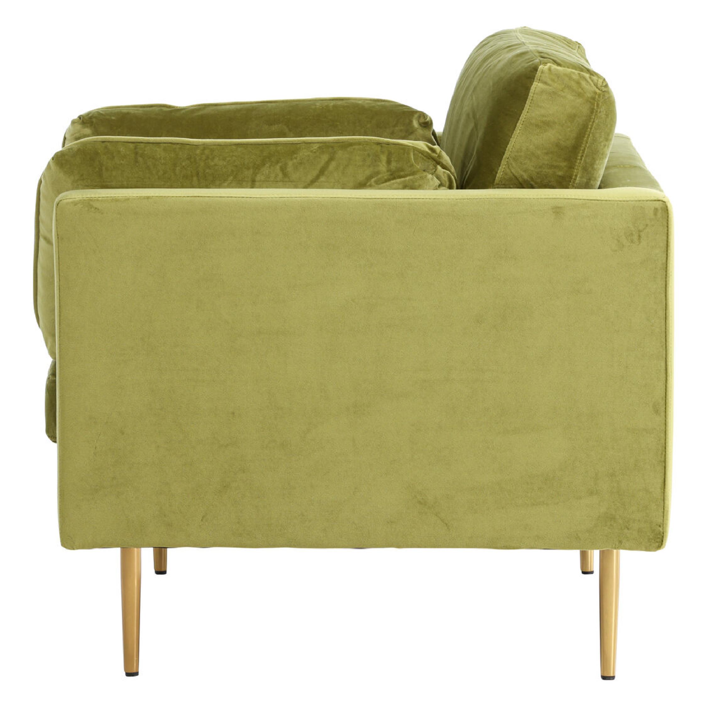 Rochester Fauteuil Fluweel Lichtgroen afbeelding 3