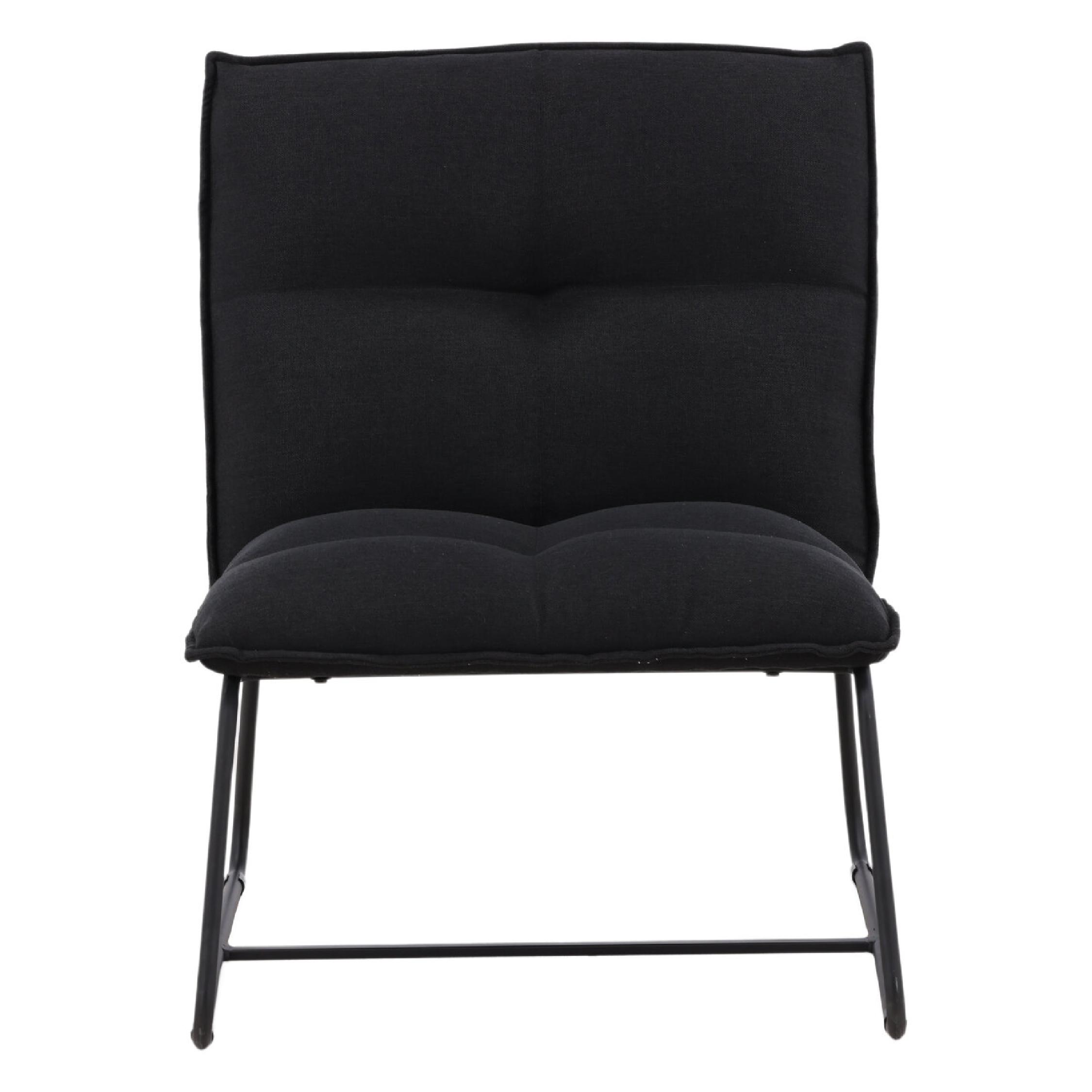 Orland Fauteuil Zwart Linnen afbeelding 1