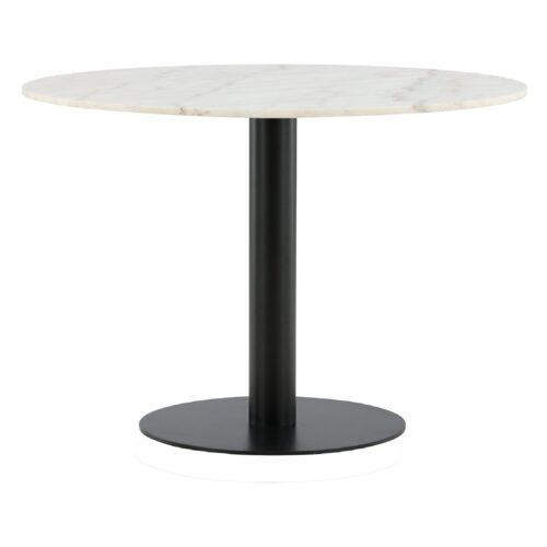 Ronde eettafel wit marmer zwart staal afbeelding 1
