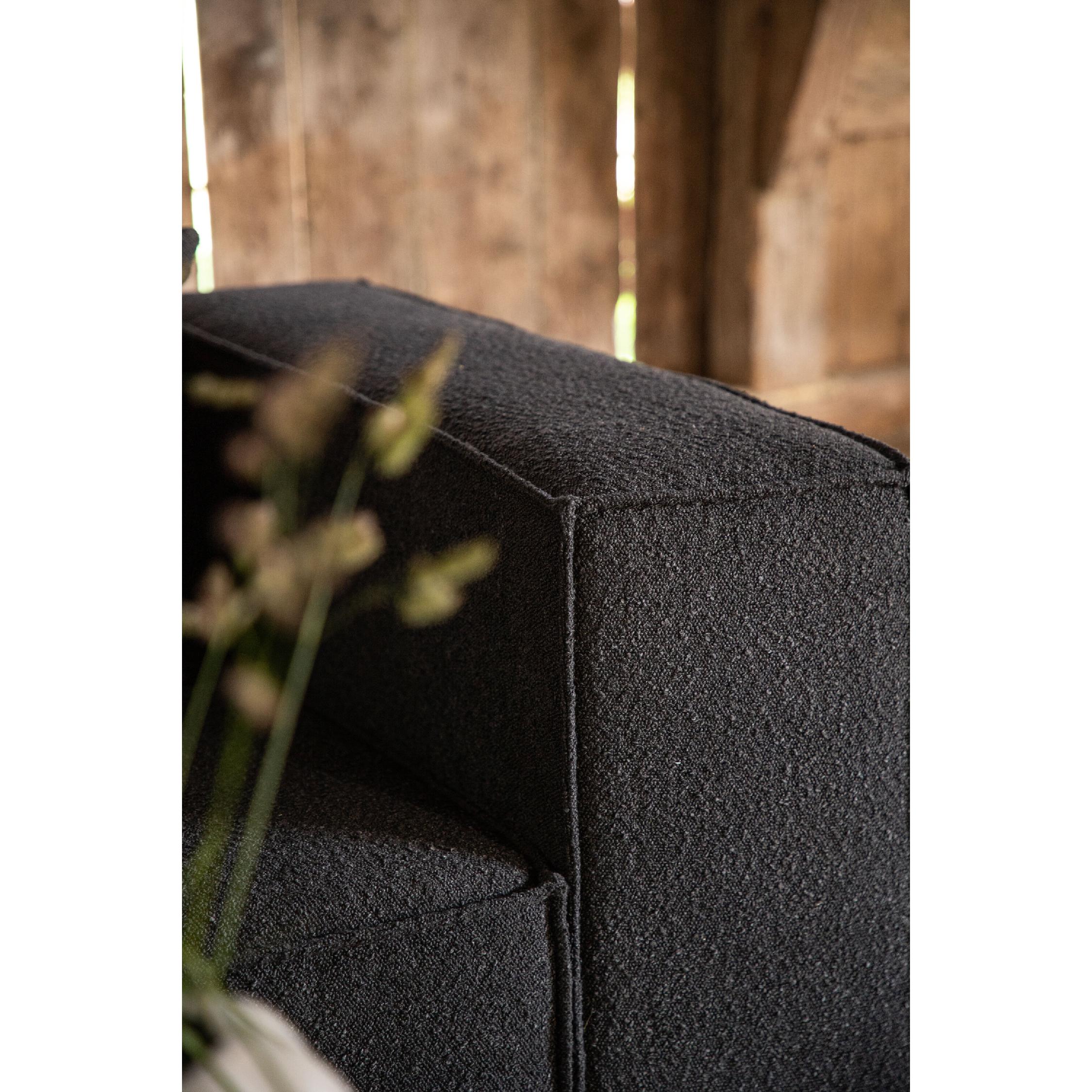 Luxe Scandinavische bank zwart bouclé afbeelding 12