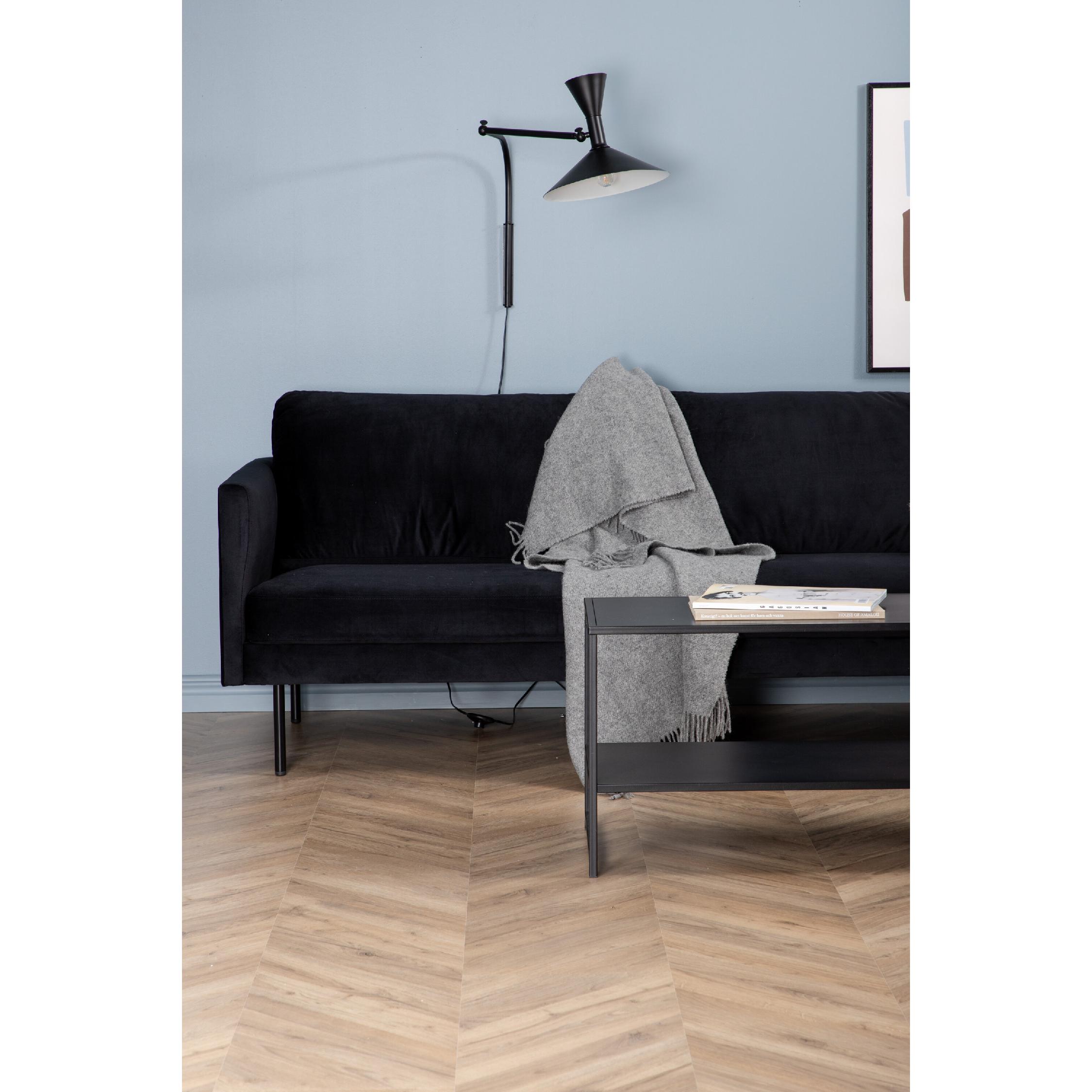 Zwarte fluwelen 3-zitsbank Scandinavisch design afbeelding 11