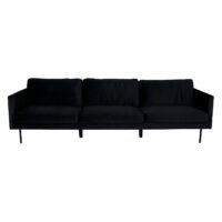 Zwarte fluwelen 3-zitsbank Scandinavisch design afbeelding 1
