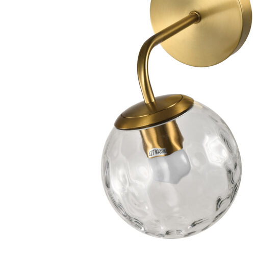 Gouden Wandlamp met Glazen Bol
