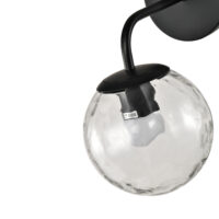 Zwarte wandlamp met glazen bol