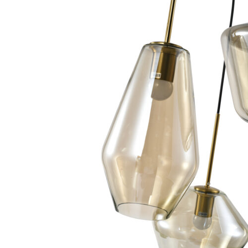 Hanglamp met bruine glazen kappen