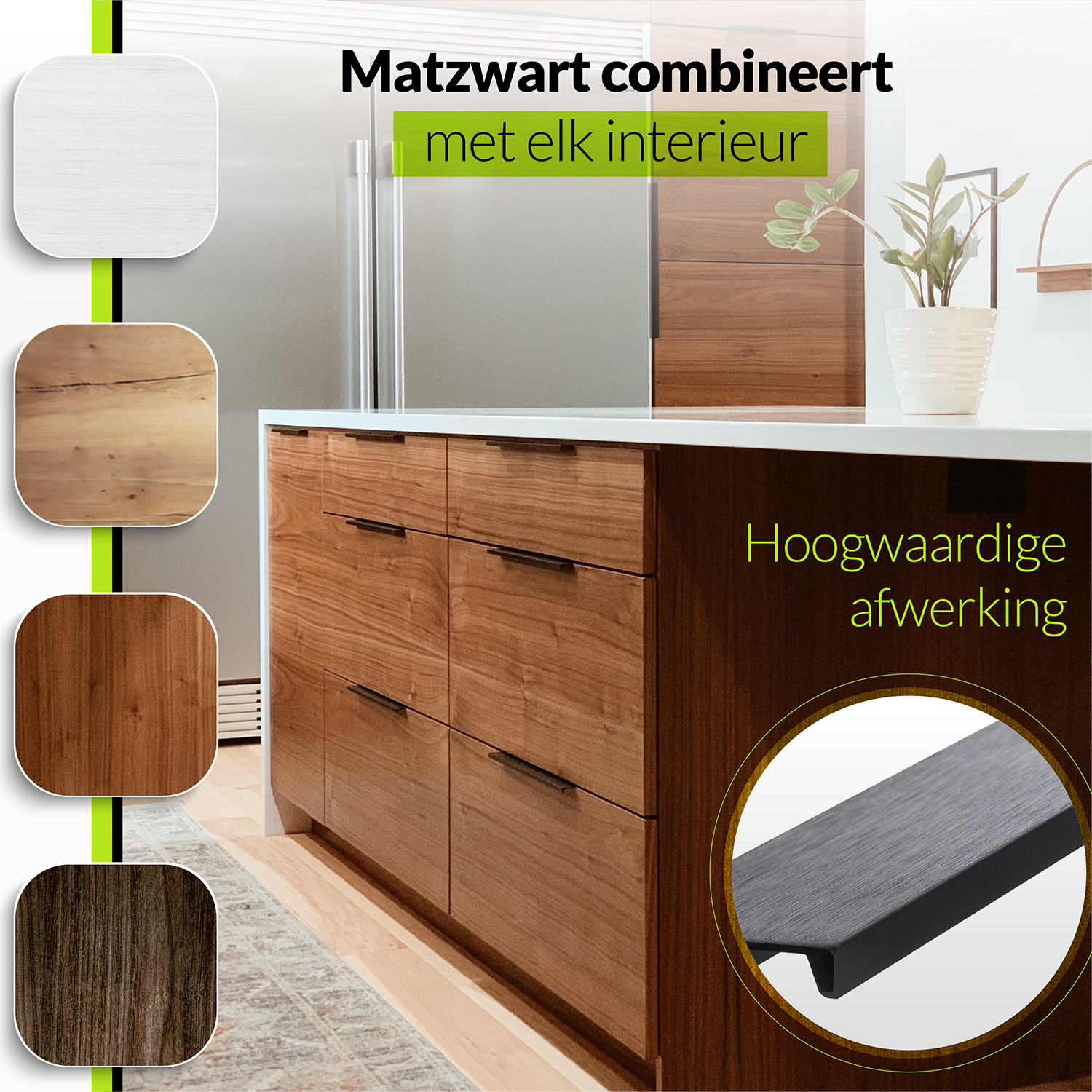 zwarte stalen handgrepen 150 mm afbeelding 6
