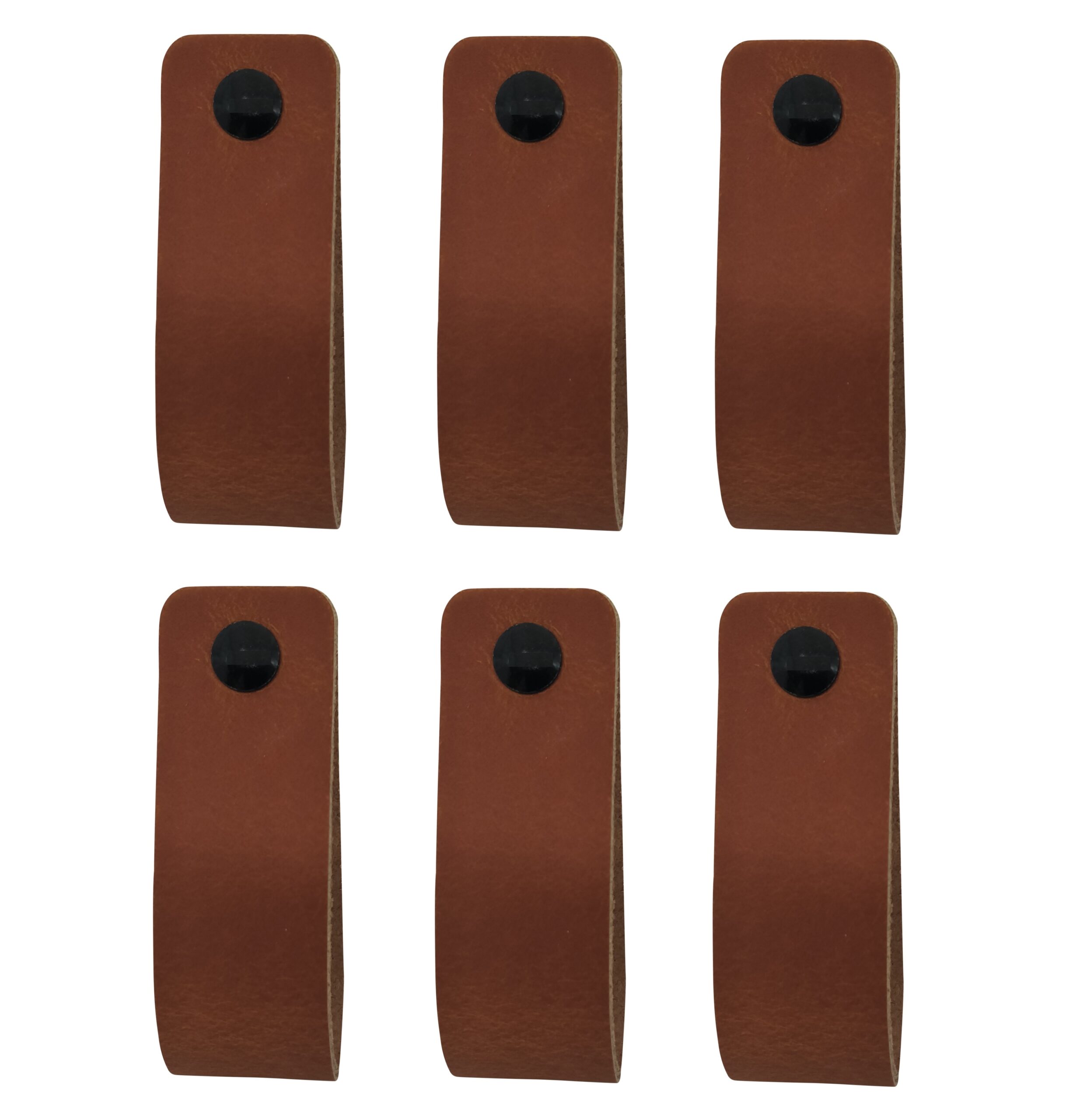 Leren handgreep cognac 16 cm afbeelding 1