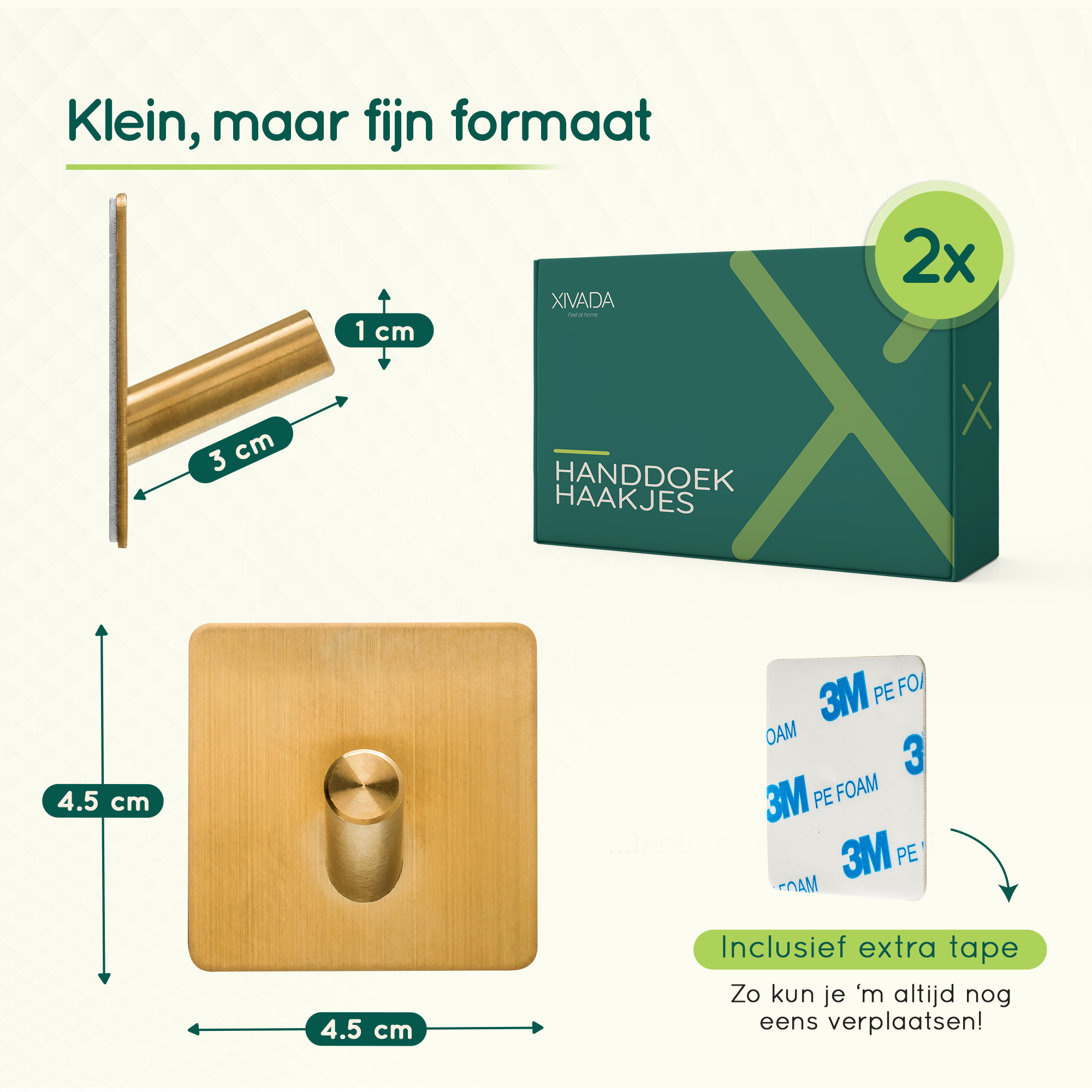 Gouden zelfklevende handdoekhaakjes afbeelding 8