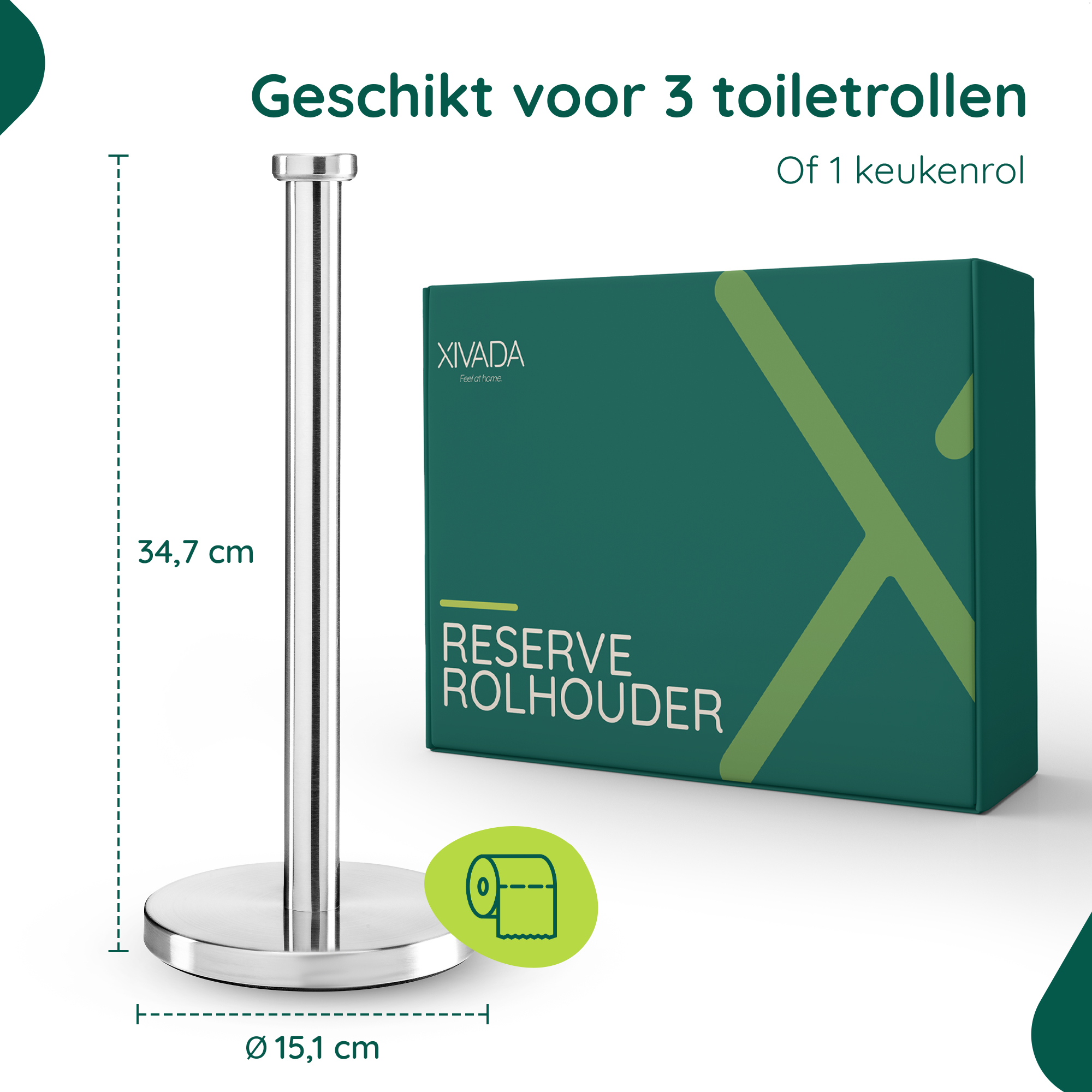 RVS keukenrolhouder vrijstaand afbeelding 6