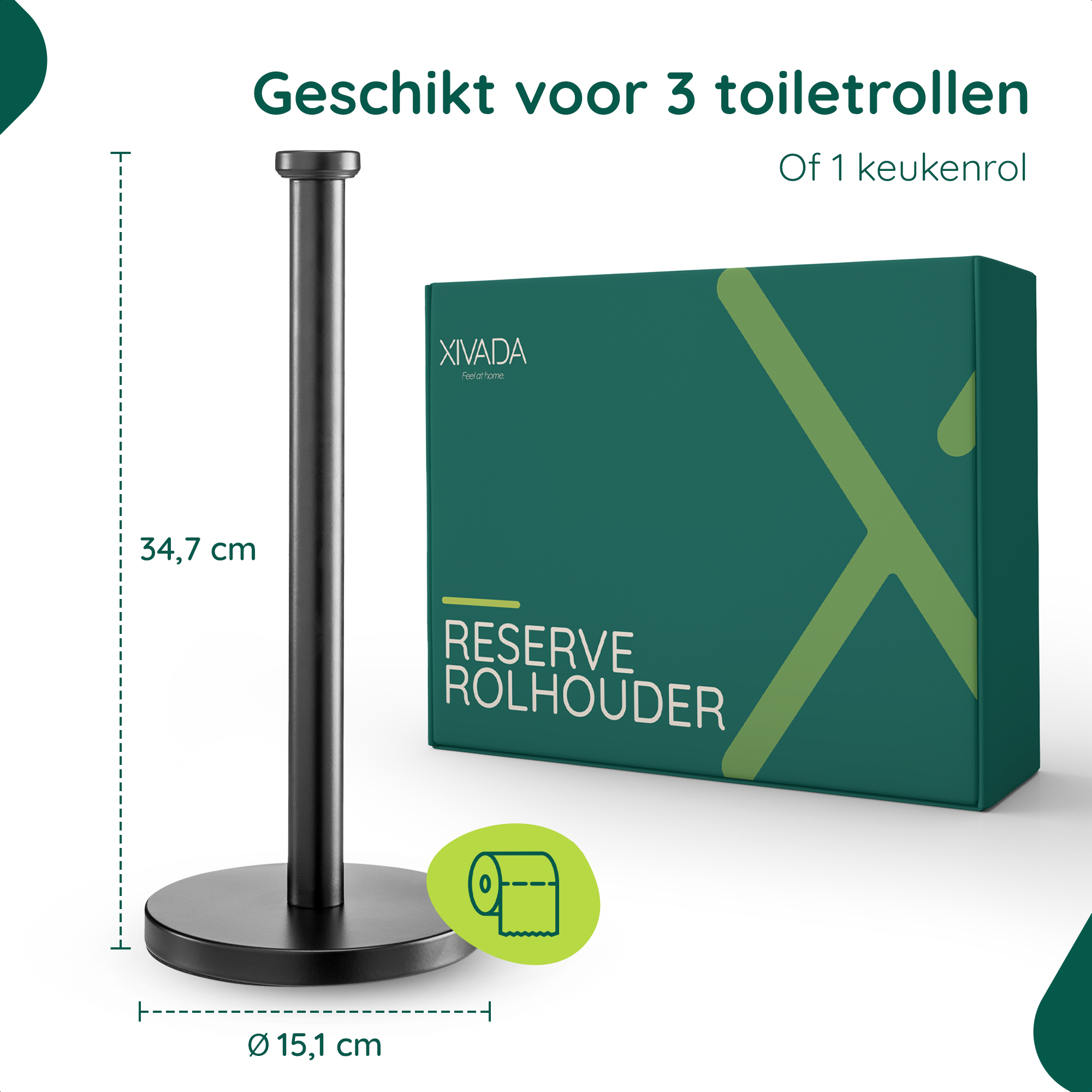 Vrijstaande keukenrolhouder zwart afbeelding 6