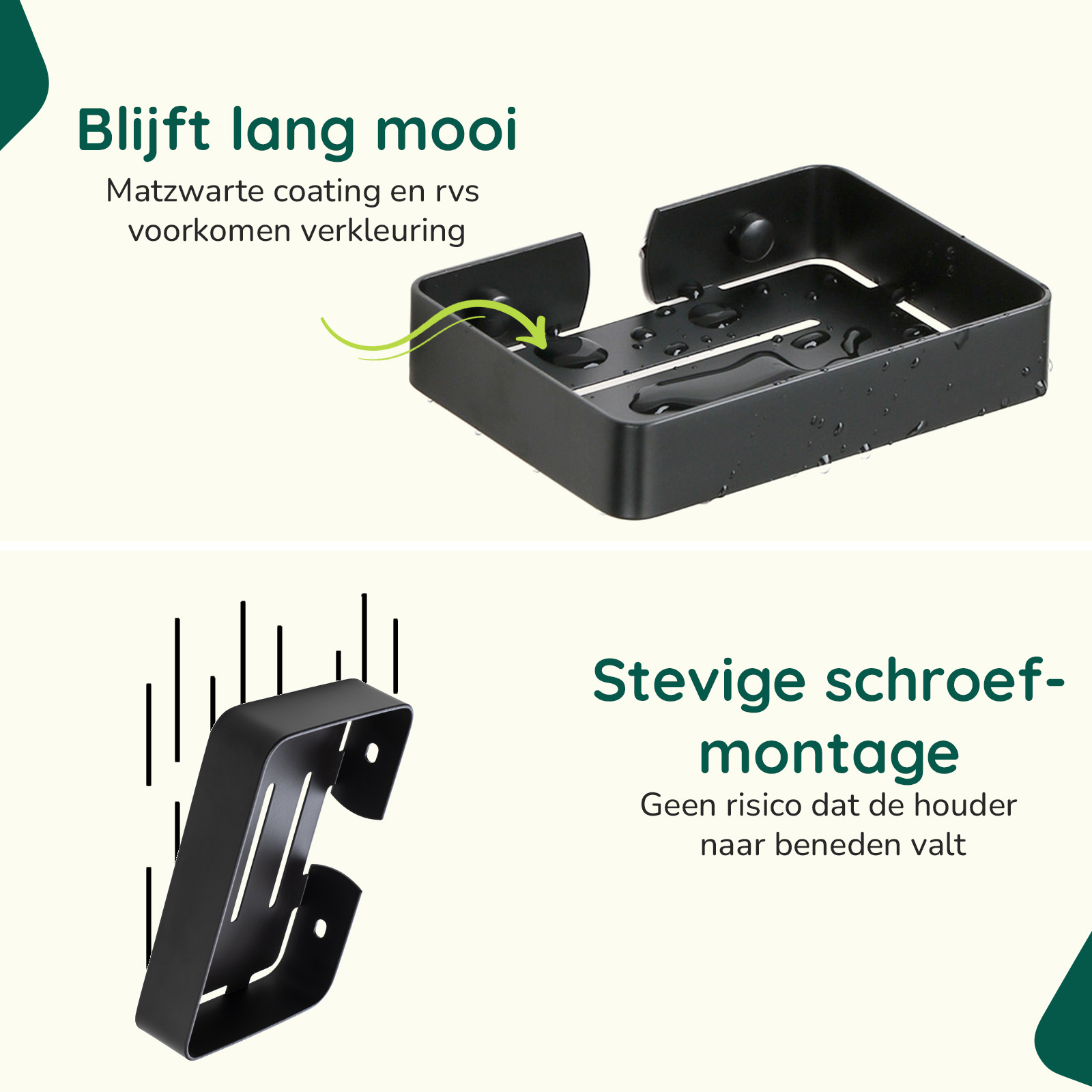 Matzwart zeepbakje badkamer afbeelding 3