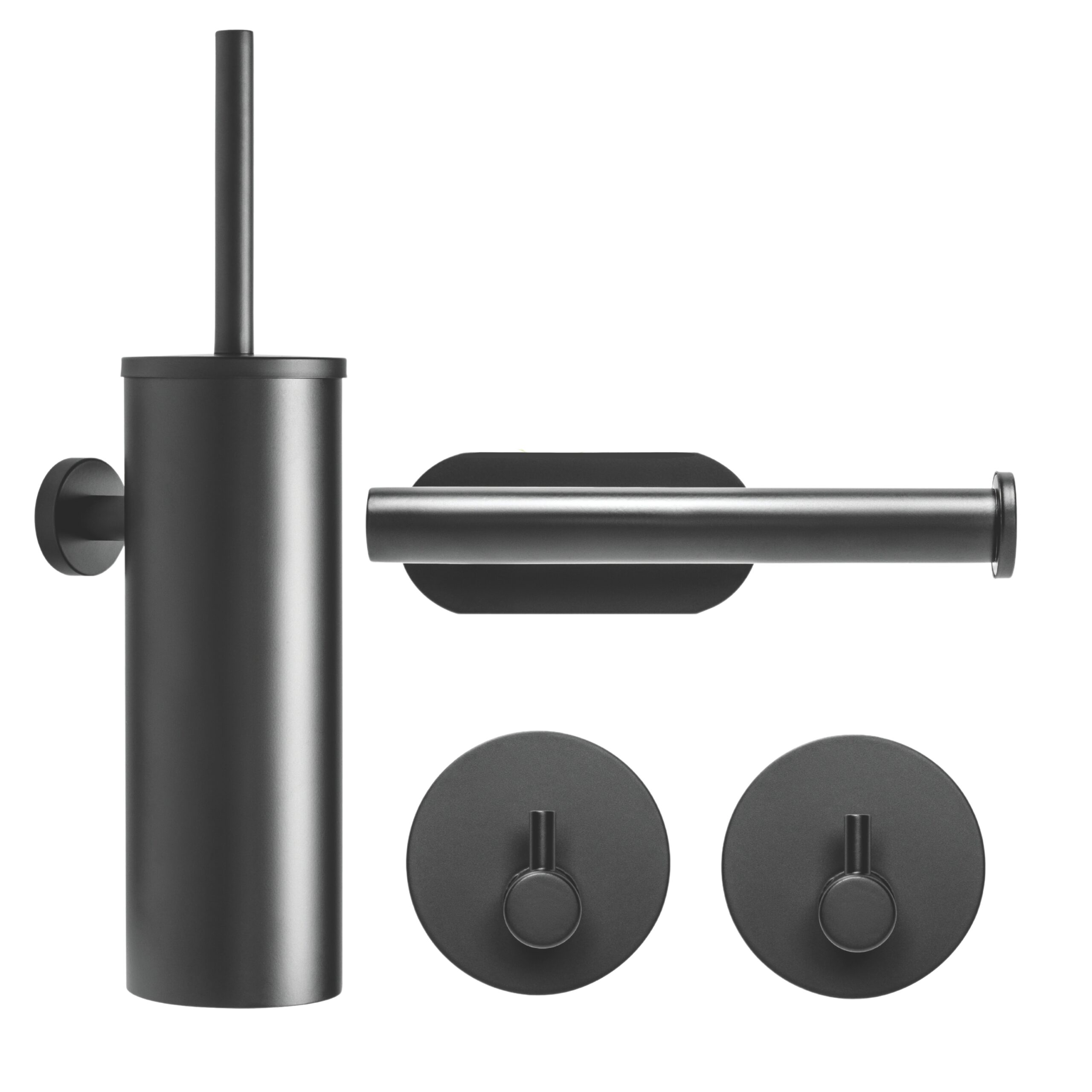 Zwarte toiletaccessoires set afbeelding 1