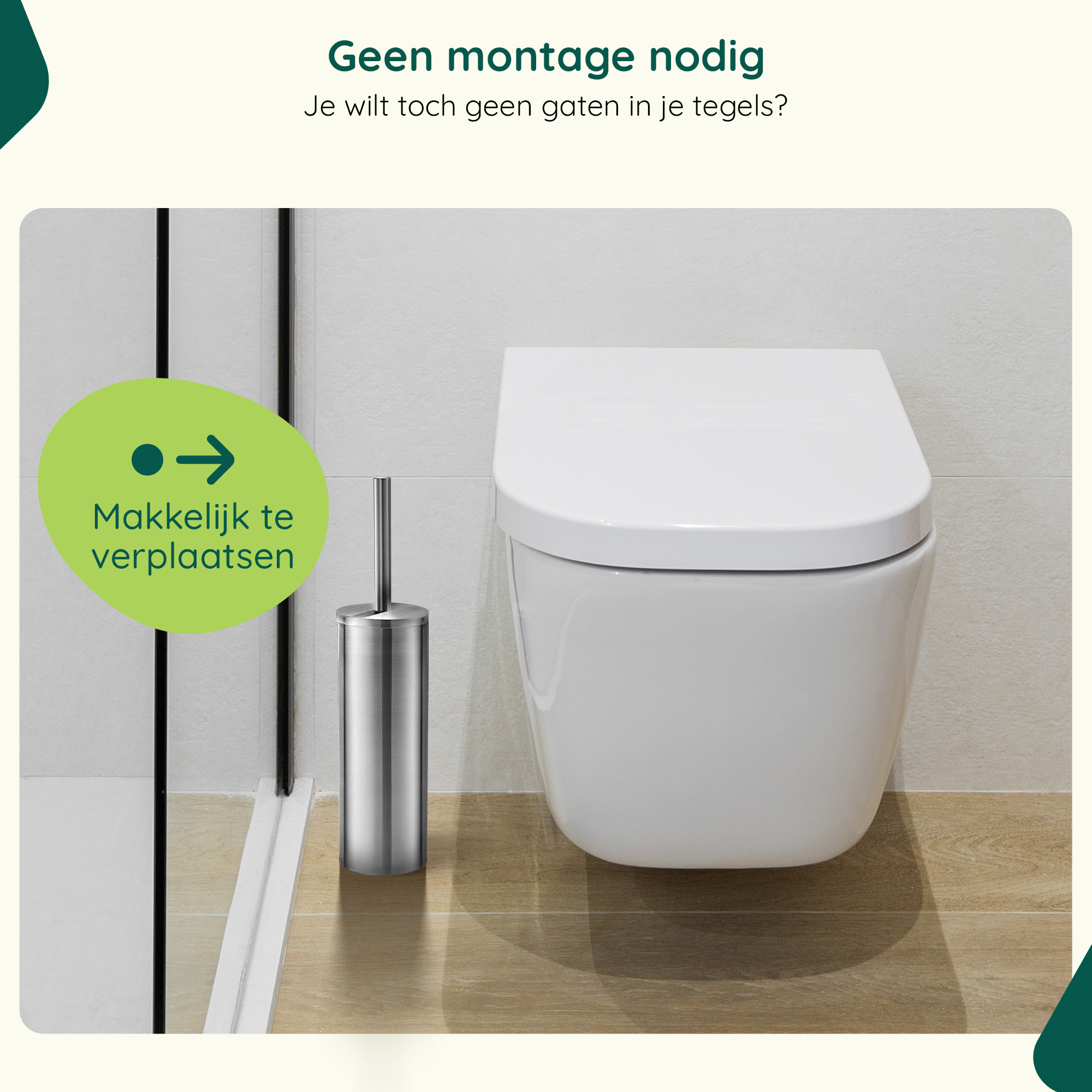 RVS toiletborstelhouder vrijstaand afbeelding 3