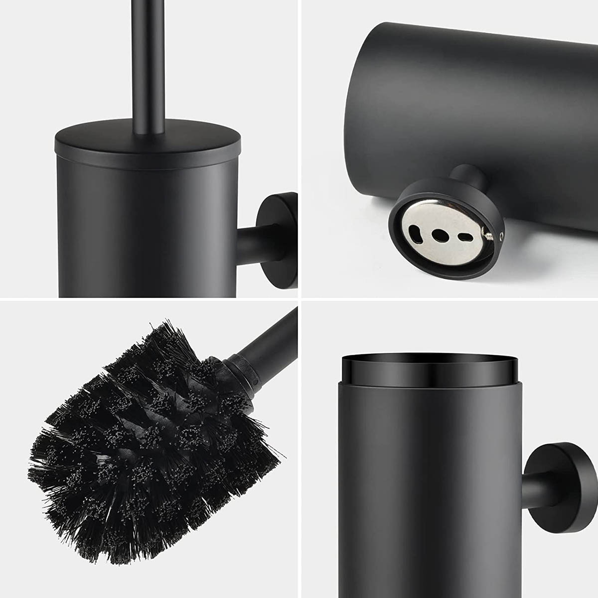 Zwarte toilet accessoires set afbeelding 5