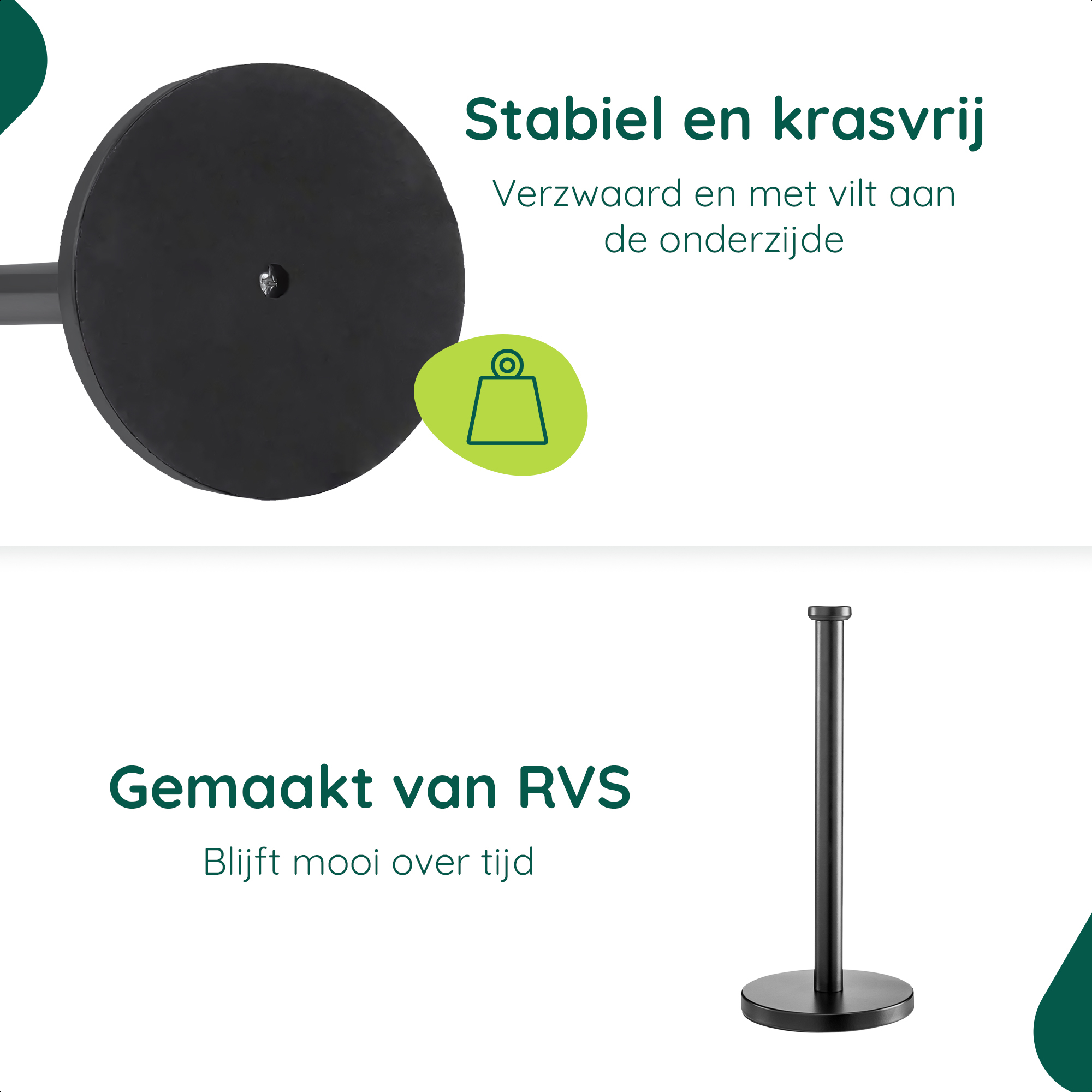 Vrijstaande keukenrolhouder zwart afbeelding 3