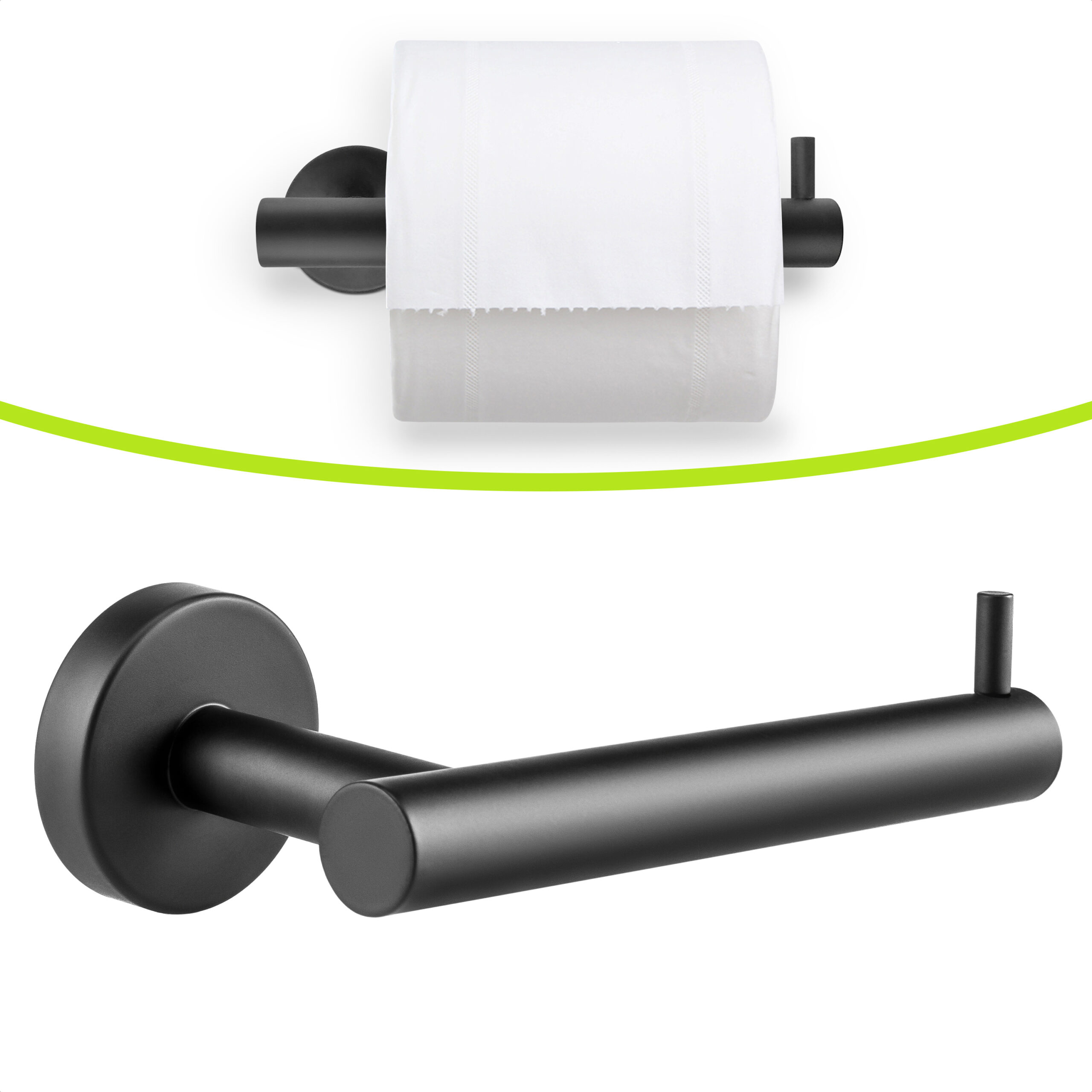 Industriële toiletrolhouder zwart afbeelding 2