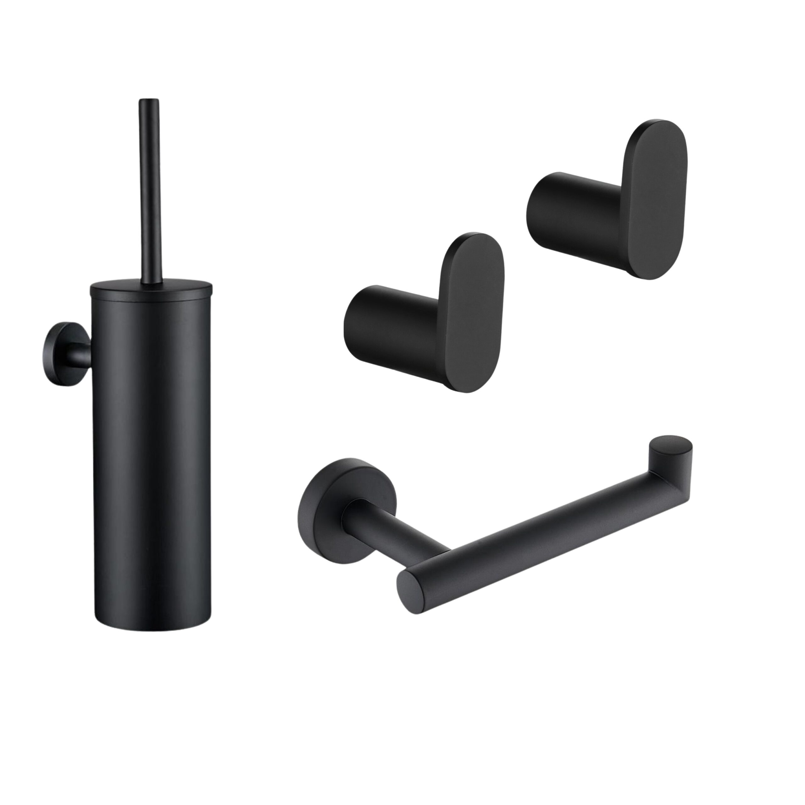 Zwarte toilet accessoires set afbeelding 1