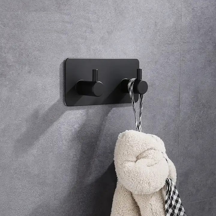 Zelfklevende zwarte handdoekhaakjes afbeelding 8