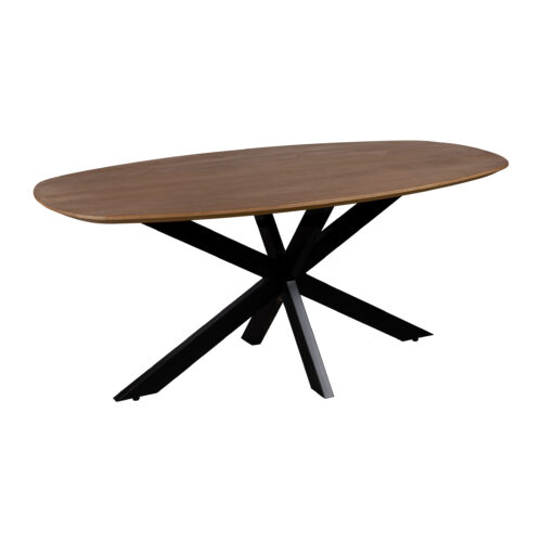 Eettafel deens ovaal, deens ovale eettafel, Eettafel bruin, Bruine eettafel, Houten eettafel, eettafel hout, mangohouten eettafel, eettafel mangohout, eettafel 220x110 cm