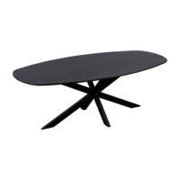 Eettafel, tafel, Zwarte eettafel, eettafel zwart, Eettafel deens ovaal, Deens ovaal eettafel, Houten eettafel, Eettafel hout, Mangohouten eettafel, Eettafel mangohout