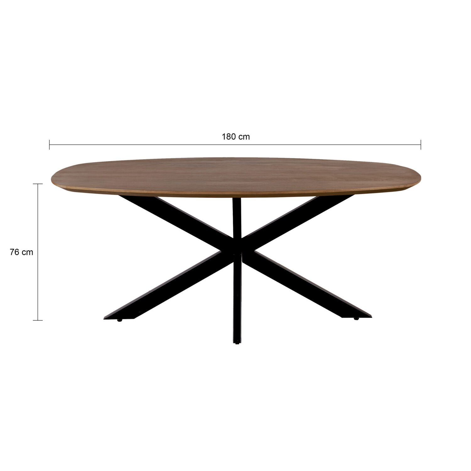 Eettafel, tafel, Eettafel 180x90 cm, Bruine eettafel, eettafel bruin, Deens ovale eettafel, Eettafel deens ovaal, Mangohouten eettafel, eettafel mangohout, Houten eettafel, eettafel hout