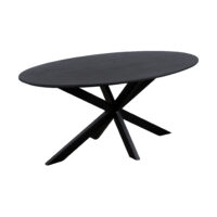 QUVIO-Eettafel-kruispoot-Sofia-Ovaal-160x90cm-Zwart-8484545