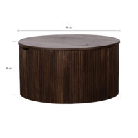 salontafel, salontafel Lonne, tafel, ronde salontafel, Lonne salontafel, walnoot bruine salontafel Lonne, afmetingen