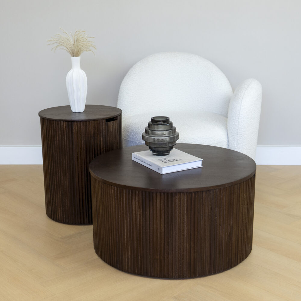 bijzettafel, ronde bijzettafel, bijzettafel rond, bijzettafel Lonne, sfeer set